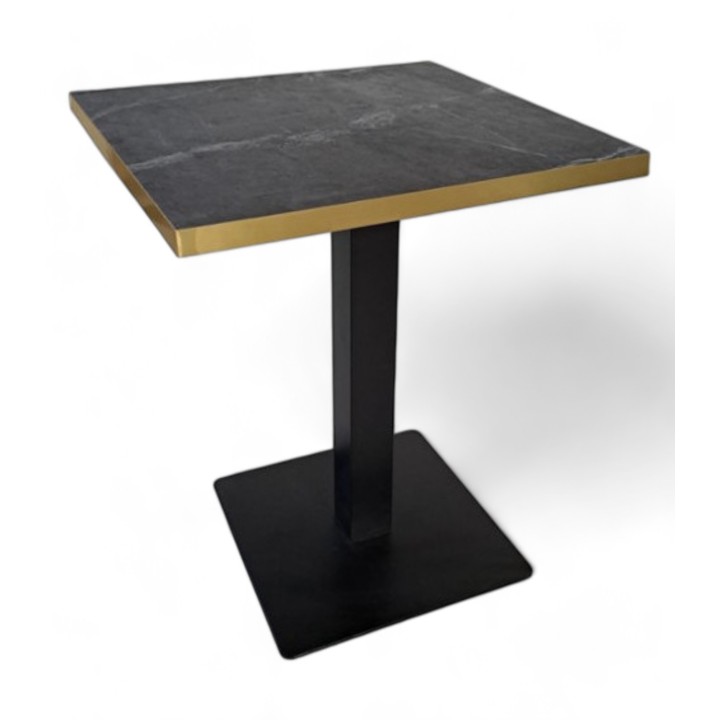 Mesa cheste melamina marmol canto metalico