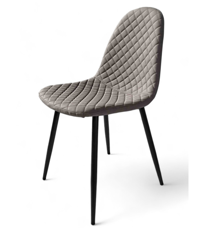 Silla Boro Negro polipiel topo