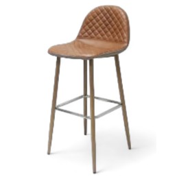 Taburete Boro polipiel Tierra y tela velvet|Sillas y Mesas de madera FJM