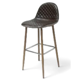 Taburete Boro polipiel Café y tela |Sillas y Mesas de madera FJM