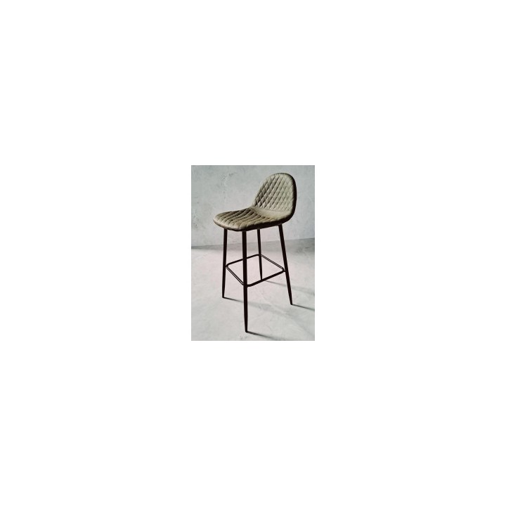 Taburete Boro negro polipiel verde musgo|Taburete bar - ESTILO VELVET