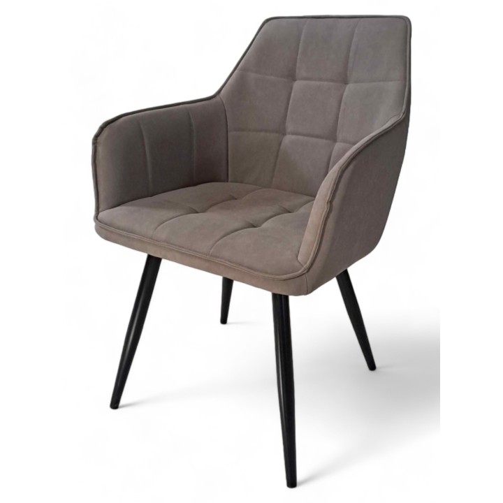 Sillón Hamburgo Polipiel Gris topo| Silla vintage tapizada