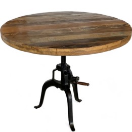 Mesa Elevable Lifsen|mesa vintage redonda madera reciclada