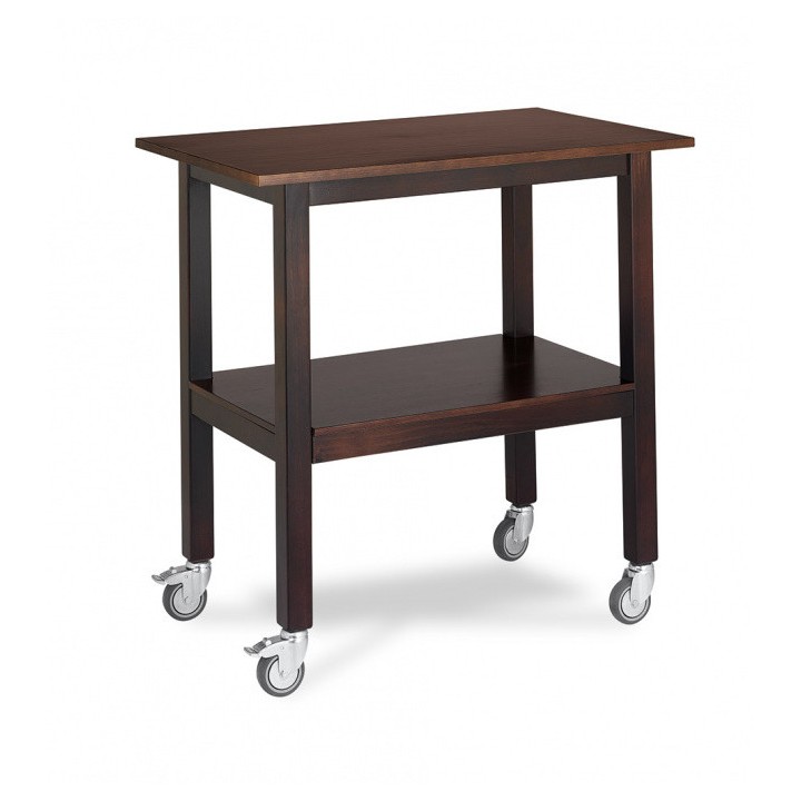 Carro para bebidas madera| Mesa con ruedas apoyo bares