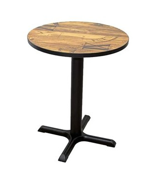 Mesa vintage bar 60 redonda T2| Mesas interior pie central