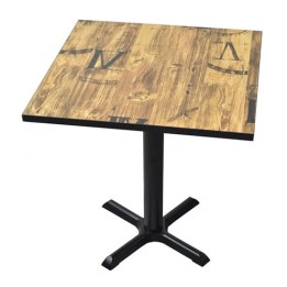 Mesa vintage bar 80x80 Sena C2| Mesa hosteleria barata pie central