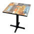 Mesa vintage bar 80x80 Sena C3| Mesa cafeteria barata pie central