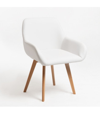 Sillón Dubai polipiel blanco