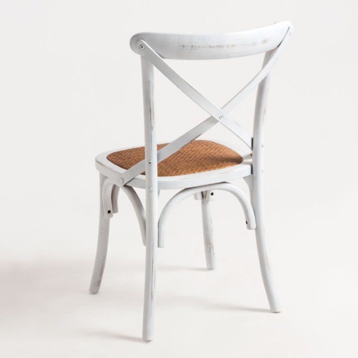 Silla Thonet Blanco Vintage- Sillas Crossback |Mobiliario Escandinavo