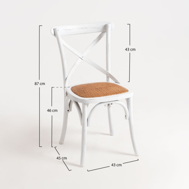 Silla Thonet Blanco Vintage- Sillas Crossback |Mobiliario Escandinavo