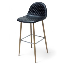 Taburete Boro Negro polipiel negro - VELVET- Sillas y Mesas de madera
