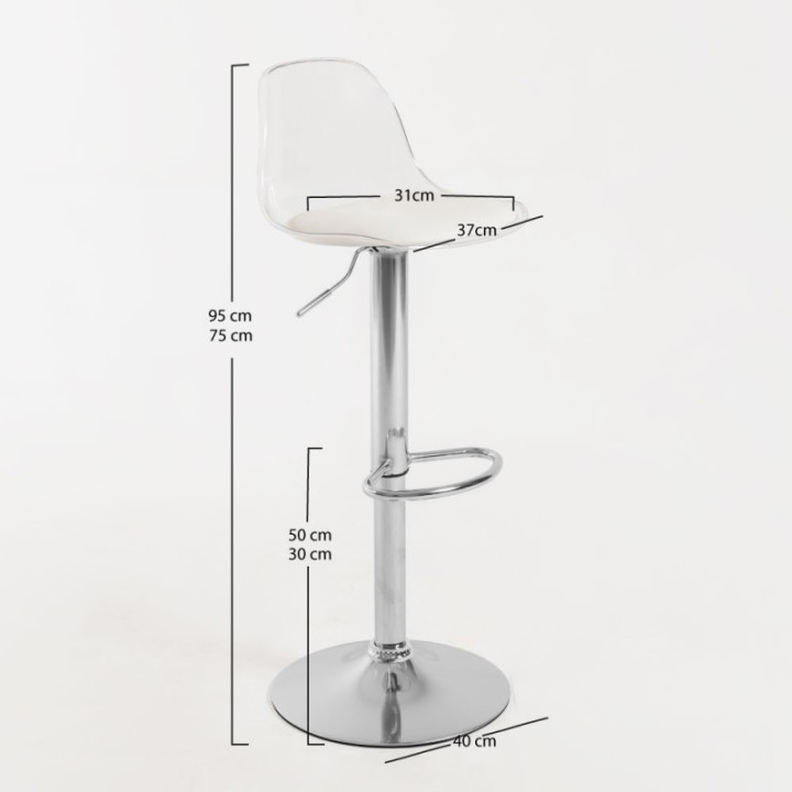 Taburete Janie transparente | Taburete diseño cocinas
