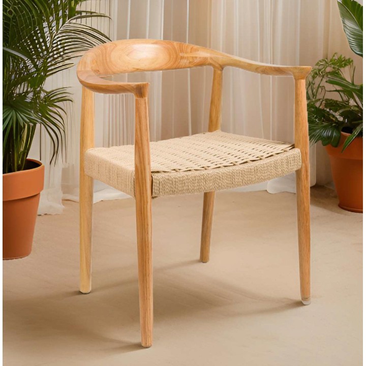 Sillón Malmoe madera | Silla hostelería de madera y cuerda trenzada