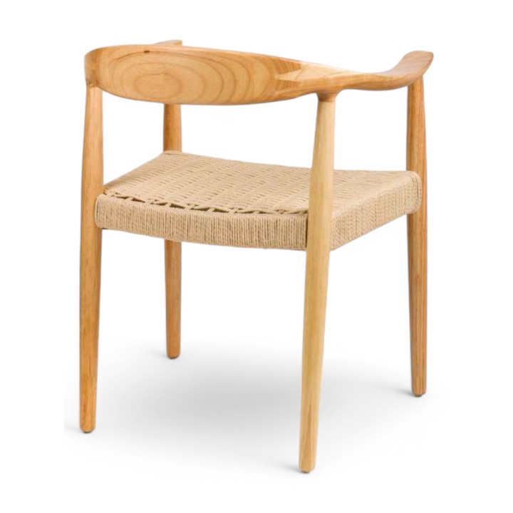 Sillón Malmoe madera | Silla hostelería de madera y cuerda trenzada