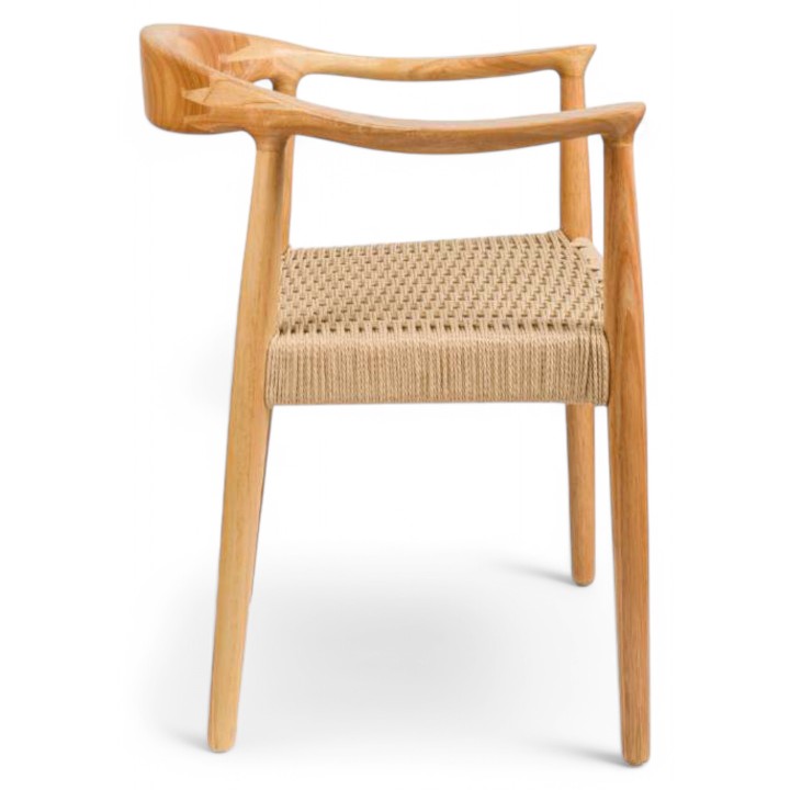 Sillón Malmoe madera | Silla hostelería de madera y cuerda trenzada