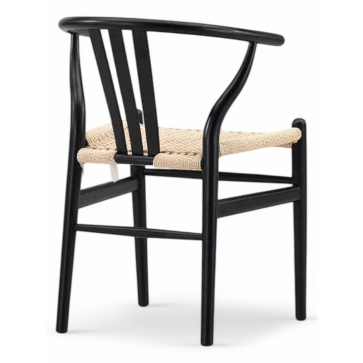 Silla kristel madera Fresno | Silla de hostelería con cuerda trenzada