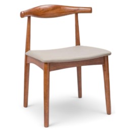 Silla Walnut madera Fresno tapizado beige