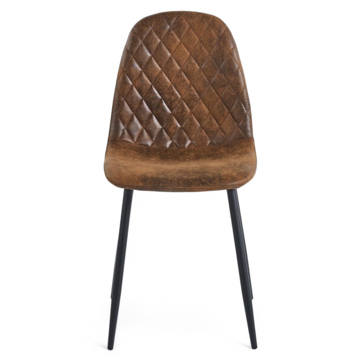Silla Boro Black tapizada rombos Café |Sillas y Mesas de madera