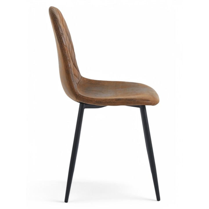 Silla Boro Black tapizada rombos Café |Sillas y Mesas de madera