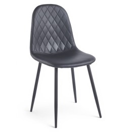 Silla Boro Black tapizada rombos Negro |Sillas Vintage Tapizadas