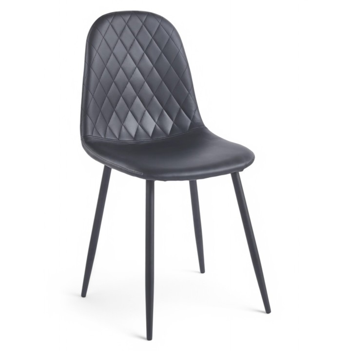 Silla Boro Black tapizada rombos Negro |Sillas Vintage Tapizadas
