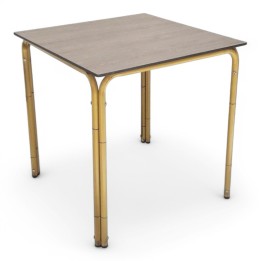 Mesa Parisina bambu| Mesa exterior aluminio doble color bambu OFERTA