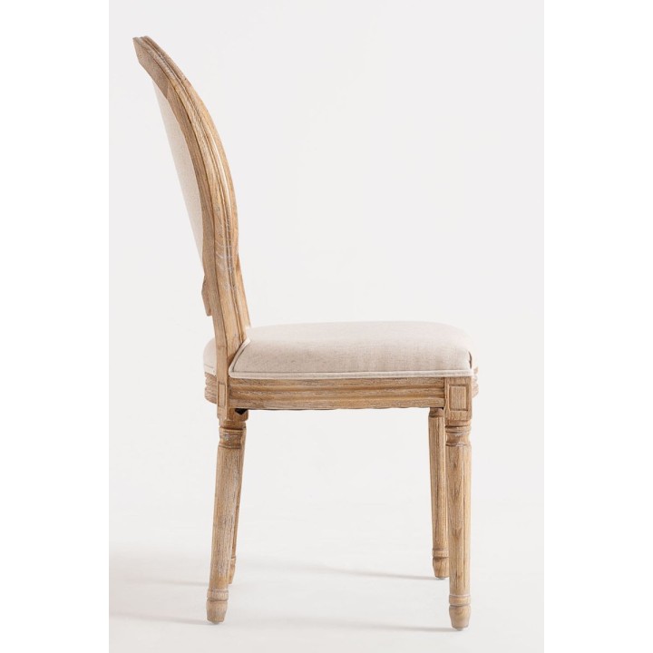 Sill LUIS XVI madera Olmo | Silla Palace Respaldo Tapizado
