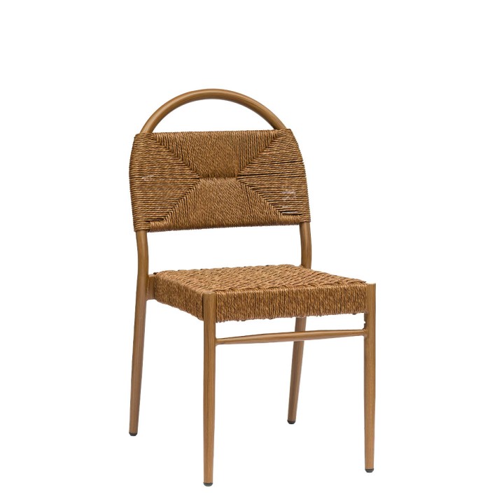 Sillón de aluminio y médula apilable| Silla apilable Cazorla