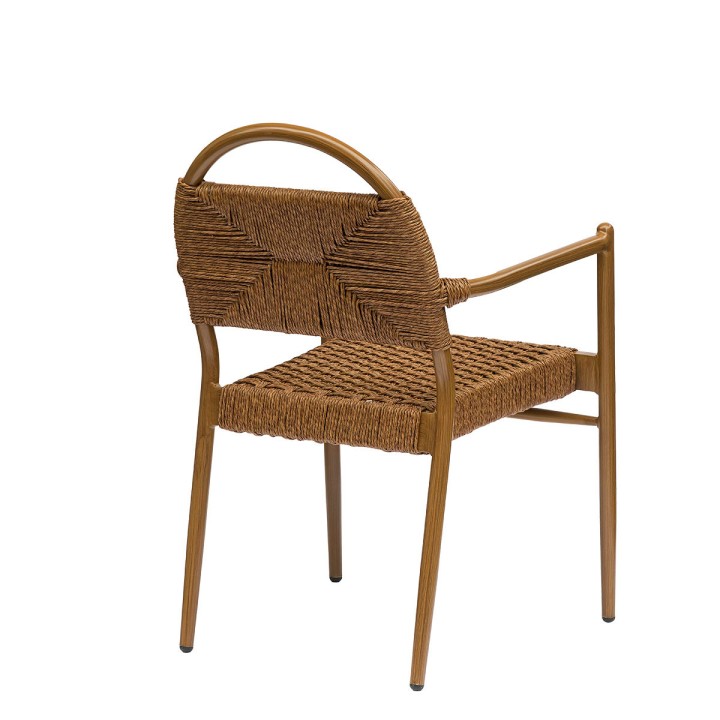 Sillón de aluminio y médula apilable| Sillón Cazorla exterior apilable