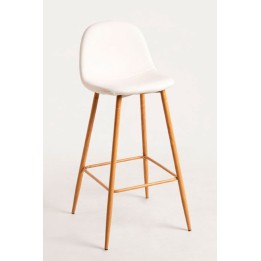 Taburete Boro polipiel blanco - Sillas y Mesas de madera