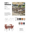 Pack 17: Mesa Grodas 70x70 + 4 Sillón Cup