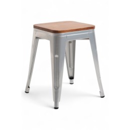 Taburete Tolix pequeño madera - Sillas y Mesas de madera FJM