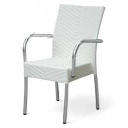 Sillón aluminio rattan apilable exterior | Sillón Oslo apilable