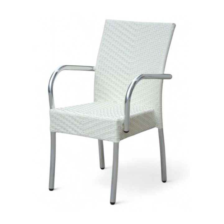 Sillón aluminio rattan apilable exterior | Sillón Oslo apilable