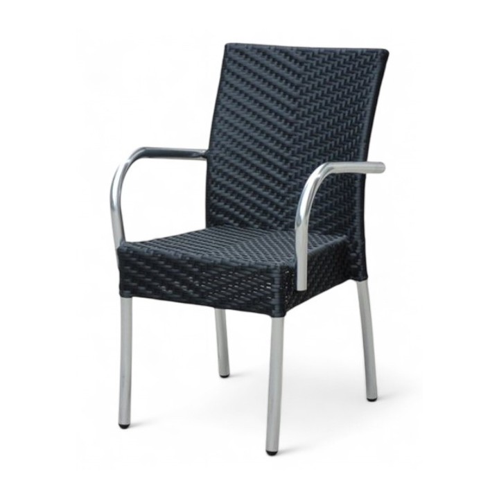 Sillón aluminio rattan apilable exterior | Sillón Oslo apilable