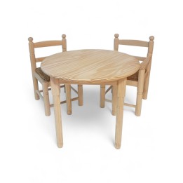 PacK Infantil 1 Mesa +2 sillas madera anea