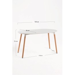 Mesa Nórdic Ovalada 130 cm x 80 cm- Sillas y Mesas de madera FJM