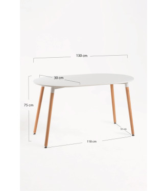 Mesa Nórdic Ovalada 130 cm x 80 cm