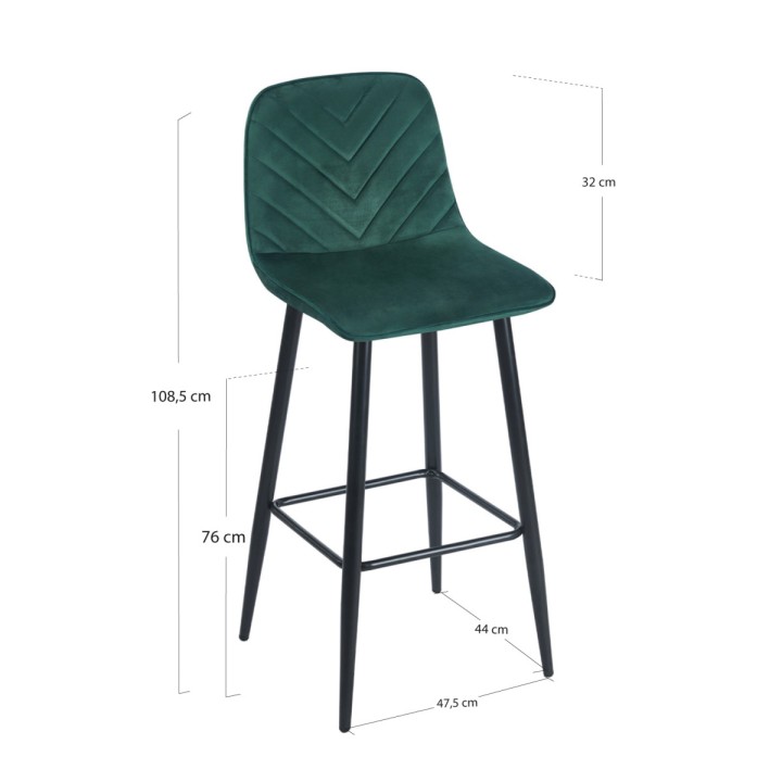 Taburete Layic negro terciopelo - Sillas y Mesas de madera FJM