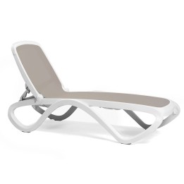 Tumbona Omega blanco tejido tortora