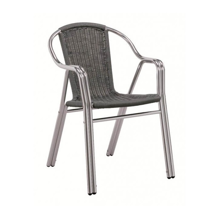 Pack de sillas con brazos arena y aluminio Edge Garbar
