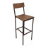 Taburete Dublin oxido madera betun
