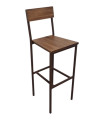 Taburete Dublin oxido madera betun