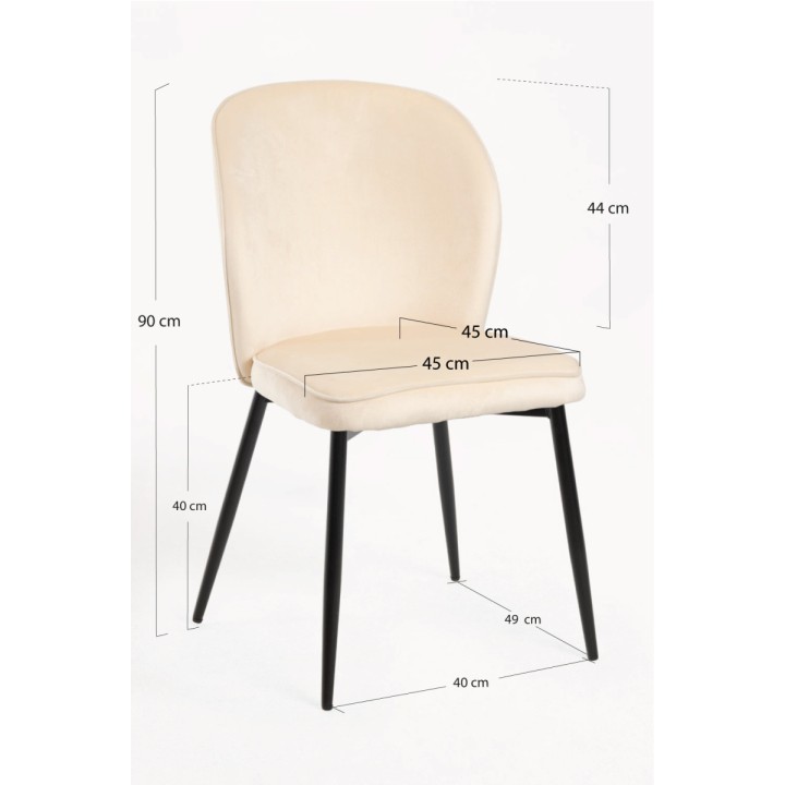 Silla Elisa terciopelo | Comprar sillas de comedor elegantes