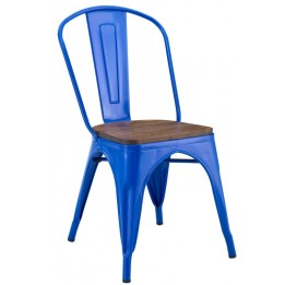 ▷ Silla TOLIX azul madera【Estilo Industrial】Sillas bares Online
