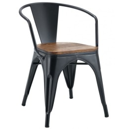 Sillón Tolix negro madera ➤ Sillas y Mesas bar 【 COMPRA ONLINE 】