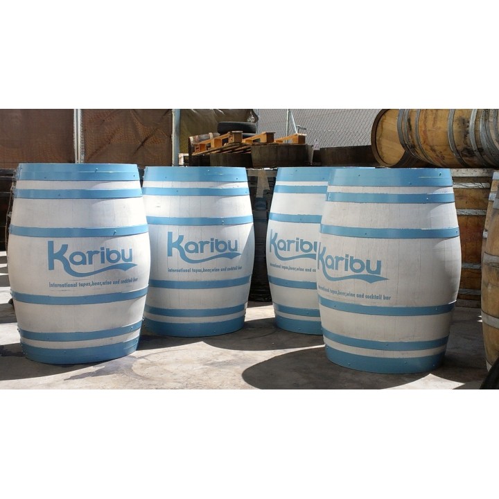 Barriles de madera serigrafiada - Barrica reclamo publicidad bares
