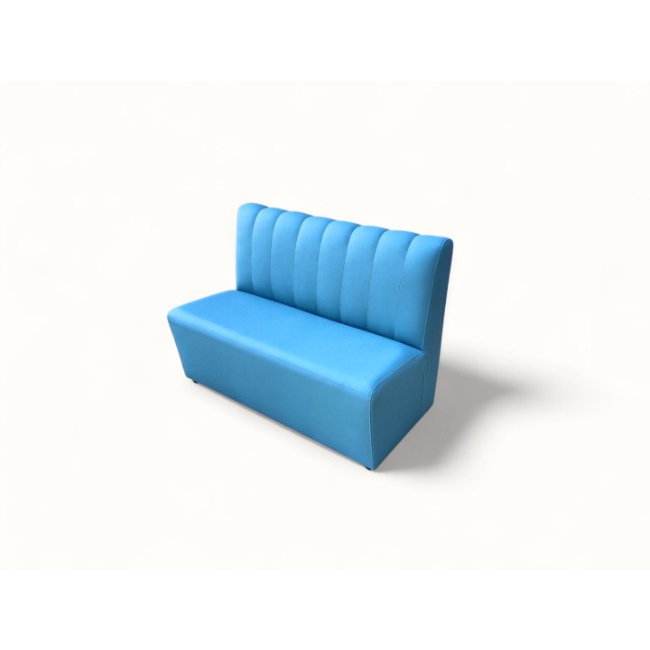 Sofá Lisboa a rayas tapizado -Sillas y Mesas de madera |Sofas vintage