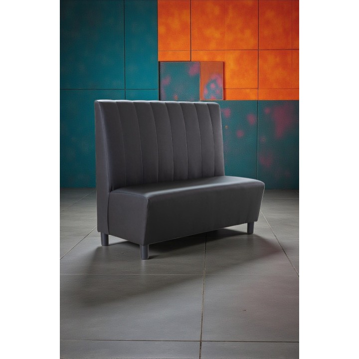 Sofá Lisboa a rayas tapizado -Sillas y Mesas de madera |Sofas vintage