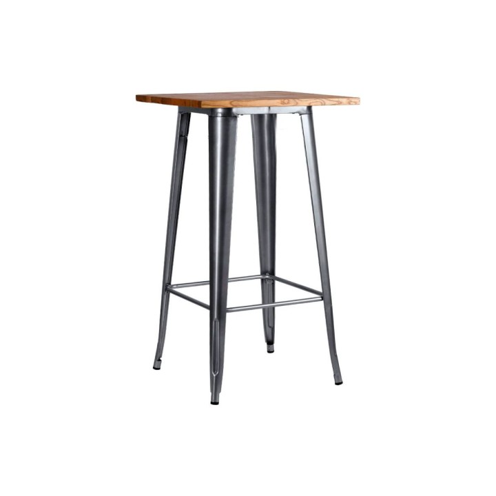 Mesa Alta Bar-Mesa Industrial tapa madera -Sillas y Mesas de madera